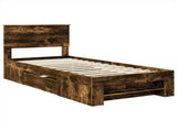 Bed Frame with Headboard Smoked Oak 80 x 200 cm Engineered Wood 3408813