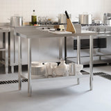 Kitchen Work Table with Backsplash 110x55x93 cm Stainless Steel 376466
