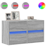 TV Wall Cabinets with LED Lights 2 pcs Grey Sonoma 41x31x45 cm 852282