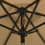 Garden Parasol with LED Lights Taupe 200x211 cm Aluminium 313560