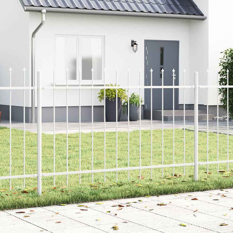 Garden Fence White 6.8 x 0.8 m Powder-coated steel 3334079