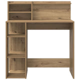 Desk with Shelf Artisan Oak 90 x 48 x 101.5 cm Engineered Wood 869529