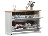 Shoe Cabinet Corona White 99 x 32 x 85 cm Solid Pine Wood 42024953