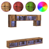 TV Wall Units with LED 6 pcs Old Wood Engineered Wood 3402962