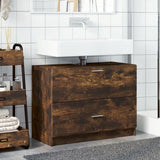 Sink Cabinet Smoked Oak 78x37x59 cm Engineered Wood 848119