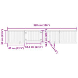 Dog Gate with Door Foldable 4 Panels White 320 cm Poplar Wood 352249