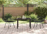 Garden Dining Set 3 pcs Black Powder-Coated Steel 3379184