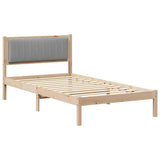 Bed Frame with Upholstered Headboard Light Grey 100 x 200 cm 878279
