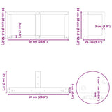 Coffee Table Legs T-Shaped 2 pcs Black 60x25x cm Steel 4013015