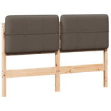 Upholstered Headboard Brown and Taupe 135 cm Solid Pine Wood 880131