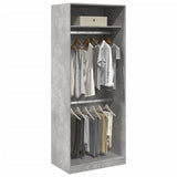 Wardrobe Concrete Grey 80x50x200 cm Engineered Wood 3307795