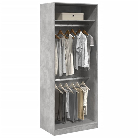Wardrobe Concrete Grey 80x50x200 cm Engineered Wood 3307795