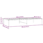 Metal Bed Frame without Mattress Black 90x190cm 350838