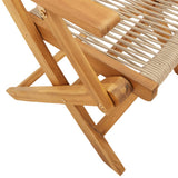 Folding Chairs 4 pcs Beige Solid Wood Acacia 3214571