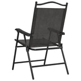 Folding Garden Chairs 4 pcs Melange Grey Steel and Textilene 3157287
