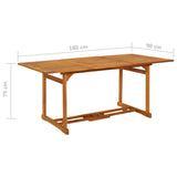 Garden Dining Table 180x90x75 cm Solid Acacia Wood 315945