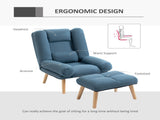 Armchair with Footstool, 180&deg Recliner with Ottoman, Accent Chair and Footstool with 3-Position T3398P328185