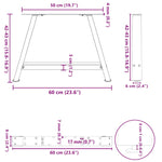 ZNTS Coffee Table Legs A-Shaped 2 pcs White 60x cm Steel 4012837