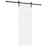 Sliding Door 78 x 202 cm Engineered Wood White and Black 3449902
