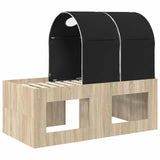 Bed with Tunnel 3 pcs Artisian Oak and Black Engineered Wood 3423520