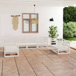 ZNTS 7 Piece Garden Lounge Set White Solid Pinewood 3075450