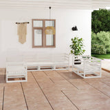 7 Piece Garden Lounge Set White Solid Pinewood 3075450