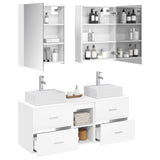 Bathroom Furniture Set 5 pcs White Engineered Wood and Glass 3406807