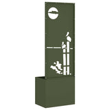 Garden Privacy Screen Olive green 50 x 150 cm Cold-rolled steel 876472
