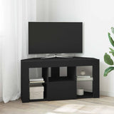 Corner LED TV Cabinet Black 100 x 40 x 50 cm Engineered Wood 889796