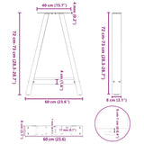 ZNTS Coffee Table Legs A-Shaped 2 pcs Anthracite 60x cm Steel 4012850