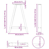 Dining Table Legs A-Shaped 2 pcs 60x cm Steel 4012851