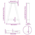 ZNTS Coffee Table Legs A-Shaped 2 pcs White 60x cm Steel 4012849