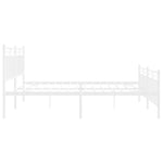 ZNTS Metal Bed Frame without Mattress with Footboard White 183x213cm 373763
