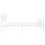 ZNTS Metal Bed Frame without Mattress with Footboard White 183x213cm 373763