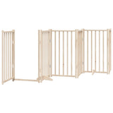 Dog Gate with Door Foldable 15 Panels 750 cm Poplar Wood 3155702