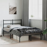 Metal Bed Frame without Mattress with Headboard Black 120x190cm 355362