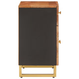 ZNTS Bedside Cabinet Brown and Black 50x33x60 cm Solid Wood Mango 356794