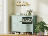 Modern Four-Drawer Shoe Cabinet - Green T3398P341273