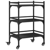 Kitchen Trolley Black 50x35x75.5 cm Engineered Wood 842346