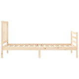 ZNTS Bed Frame with Headboard Small Single Solid Wood 3193816