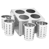 Cutlery Holder 4 Grids Square Stainless Steel 51229