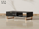 Elegant Marble Effect Storage Coffee Table - Black T3398P344258