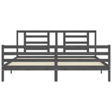 Bed Frame without Mattress Grey 200x200 cm Solid Wood 3194723