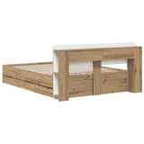 Bed Frame with Storage and Headboard Artisan Oak 140 x 190 cm 3445820