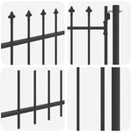 Fence Gate Grey 100 x 250 cm Powder-coated steel 42008929