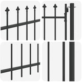 Fence Gate Grey 100 x 250 cm Powder-coated steel 42008929