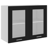 Hanging Glass Cabinet Lyon Black 80x31x60 cm Engineered Wood 802530