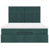 Ottoman Bed with Mattresses Dark Green 140x200cm Velvet 3313478