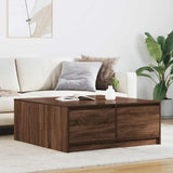 Coffee Table with Drawers Brown Oak 100x100x40 cm 3328405