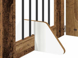 Dog Gate with Stands 6 pcs Old Wood 60 x 80 cm Engineered Wood 892107